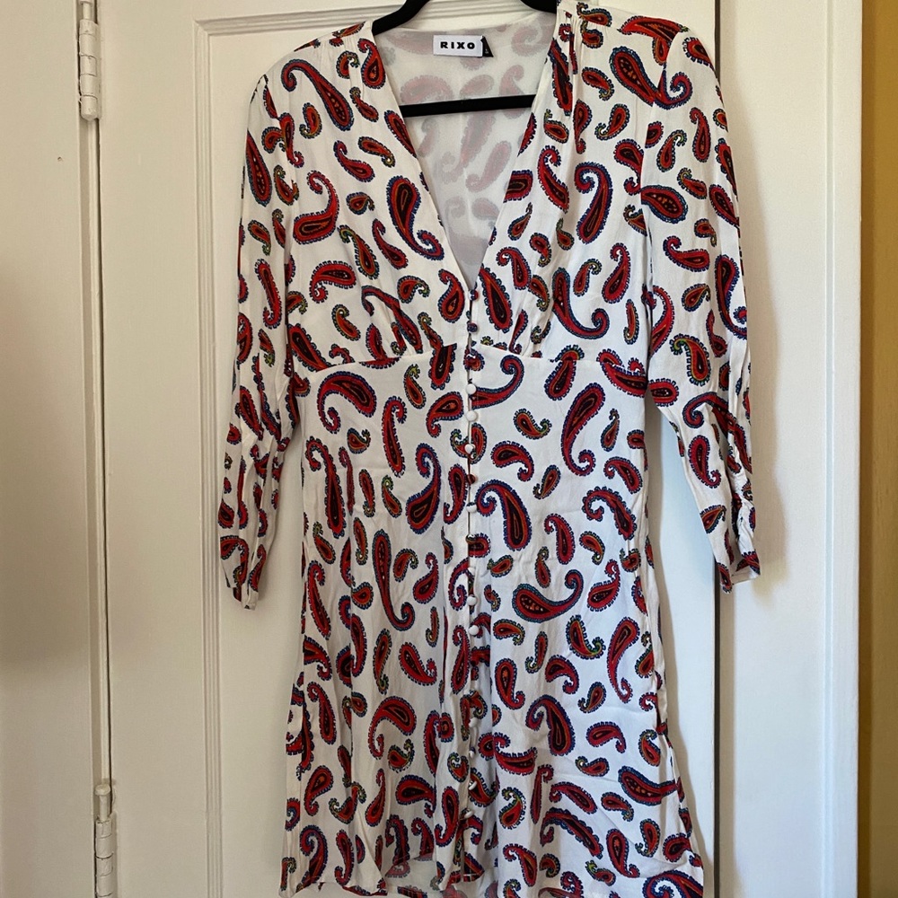 Rixo paisley print mini dress, M